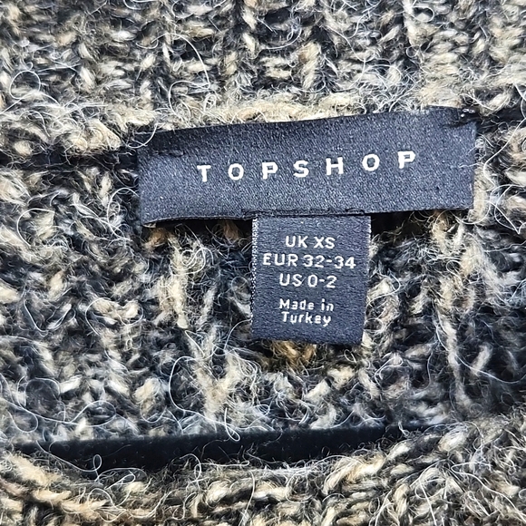 Topshop Ruffled Cable Knit Sweater, Size XS - Picture 5 of 6
